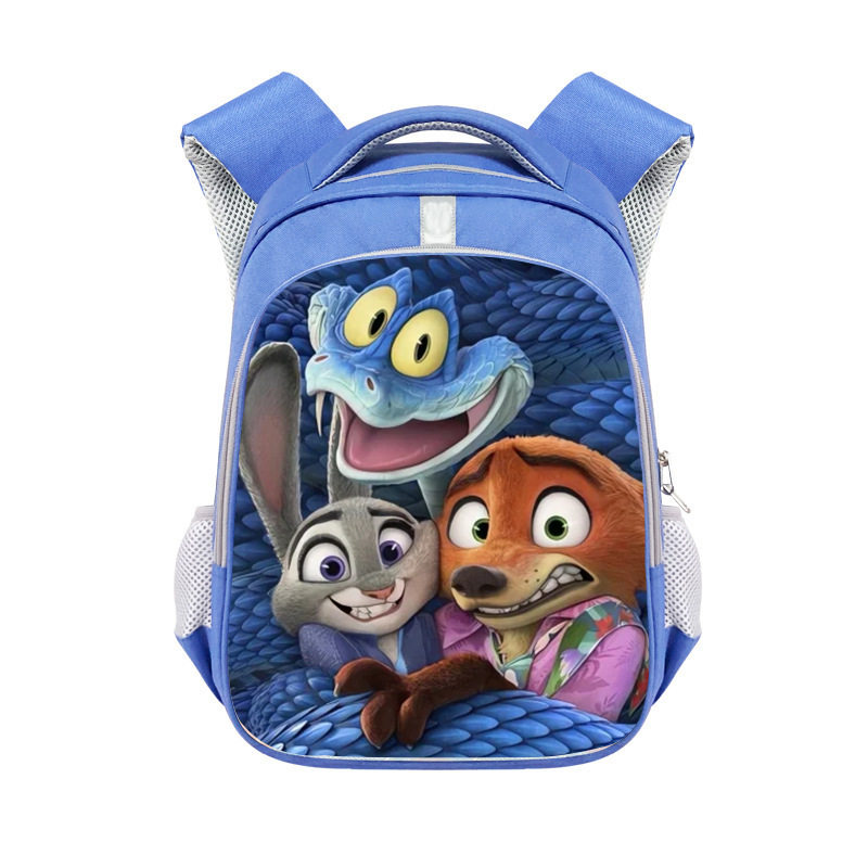 疯狂动物城卡通儿童书包幼儿园蓝色双层背包狐尼克兔朱迪一年级包
