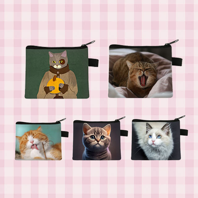 可爱的小猫图案儿童零钱包猫咪小学生散钱包零花钱收纳包银行卡包