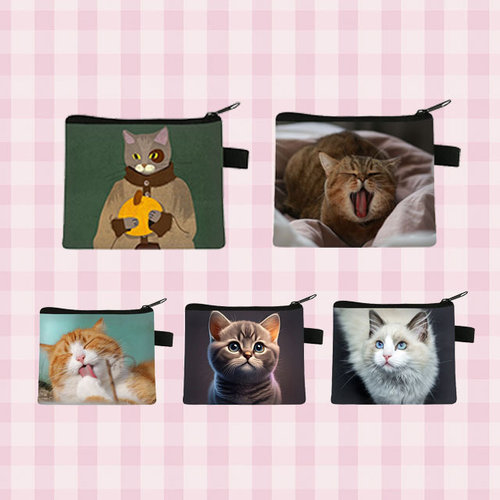 可爱的小猫图案儿童零钱包猫咪小学生散钱包零花钱收纳包银行卡包