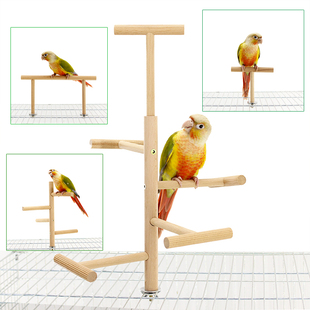 鹦鹉鸟笼站杆攀爬玩具虎皮牡丹玄凤解闷爬梯实木防滑鸟架站架横杆