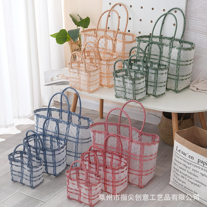 小清新塑料手工编织果冻包