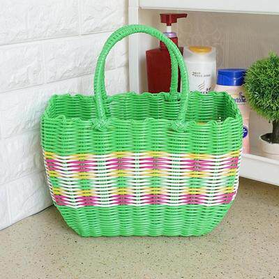 特价塑料编织买菜篮子手提篮水果采摘篮浴室洗澡篮子野餐篮宠物篮