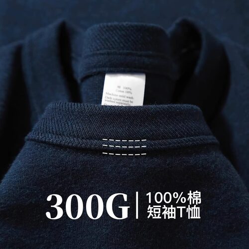 300G重磅纯棉短袖T恤男宽松上衣