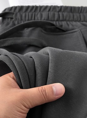 灰色美式440g重磅短裤男款夏季宽松休闲运动纯色基础百搭五分裤子