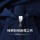 纯棉质感 深蓝色450G重磅加绒拉链连帽卫衣外套秋冬开衫 上衣男女