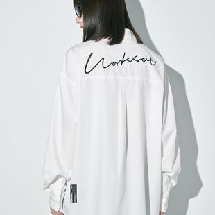 男女内搭简约百搭衬衣秋季 潮流个性 长袖 刺绣白色衬衫 2023基础款