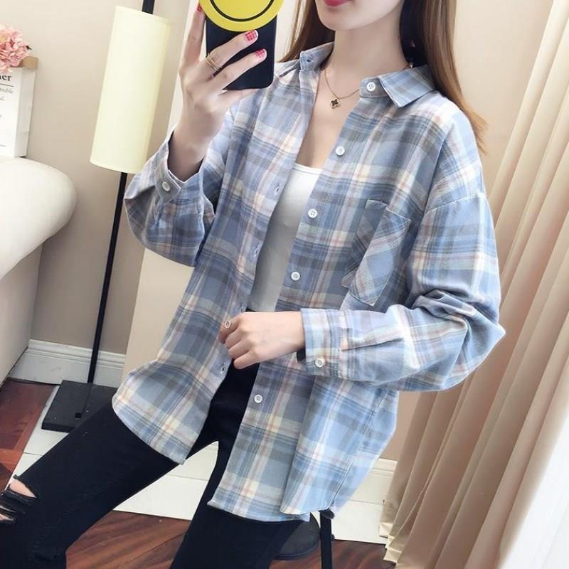 防晒衣薄款百搭风港味格子衬衫