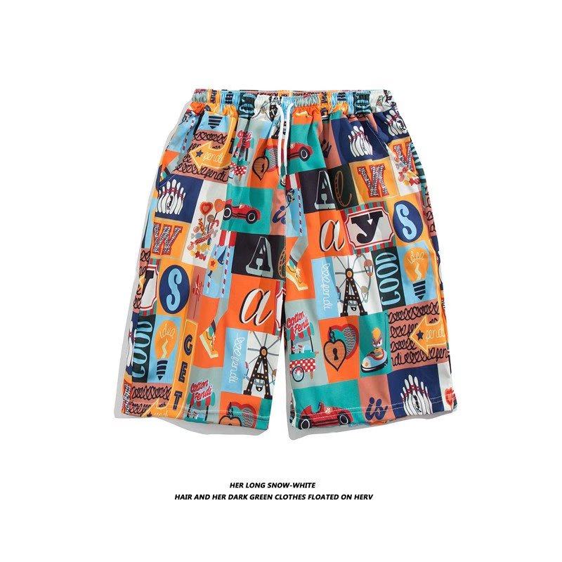 夏装男士大码男加肥加大休闲短裤特大号胖子宽松抗菌卡通平角裤