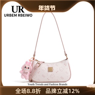 UR包包女法棍包多巴胺粉色Kitty猫麻将包凯蒂猫腋下包单肩斜挎包