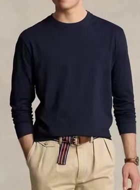 妞妞家秋季新品男士简约舒适百搭圆领优质棉长袖套头针织衫8203