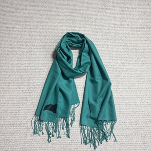 妞妞家秋冬新品女士TH简约羊毛桑蚕丝流苏百搭围巾披肩8630