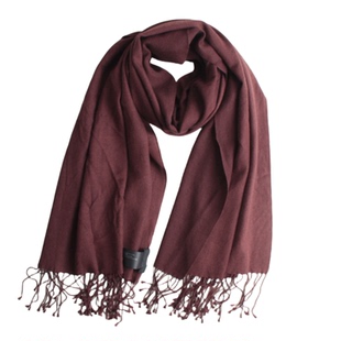 流苏针织百搭披肩围巾8093 长款 妞妞家秋冬款 女士TH桑蚕丝羊绒宽版