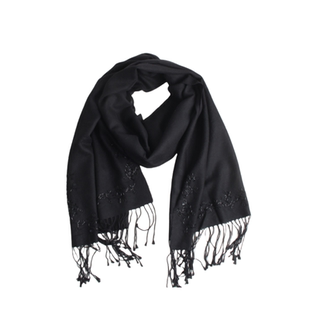 妞妞家春秋新品女士钉珠简约百搭流苏羊毛围巾8169