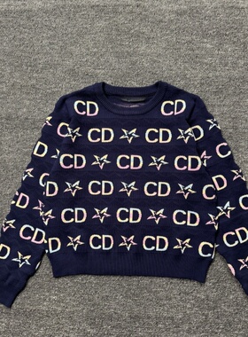 妞妞家春季新品女士圆领双面织小宽松长袖套头针织衫86420