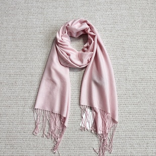 妞妞家秋季 女士TH简约舒适羊毛百搭流苏针织围巾8295 新品