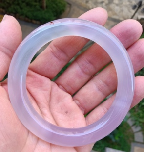 时尚正品纯天然紫玉髓手镯圆条54mm纯天然原色无优化实物图女款