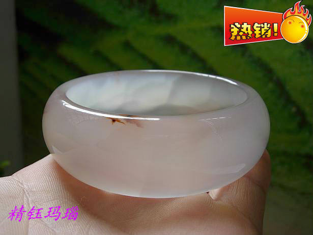 时尚正品巴西玛瑙手镯58mm 纯天然原色 精美水草纹理 加宽加厚