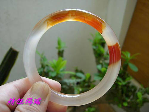 巴西玉髓纯天然原色水晶圆条手镯