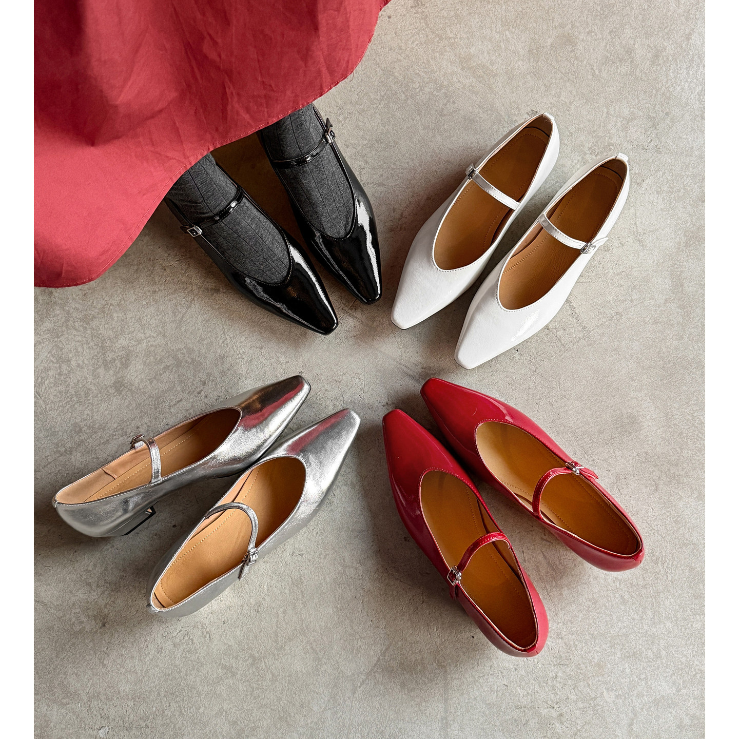 韩版银色淑女优雅一字扣浅口单鞋浅口百搭羊漆皮尖头平底帆船鞋子,女鞋,棉鞋,淘宝优惠券,粉丝福利购,淘宝优惠卷