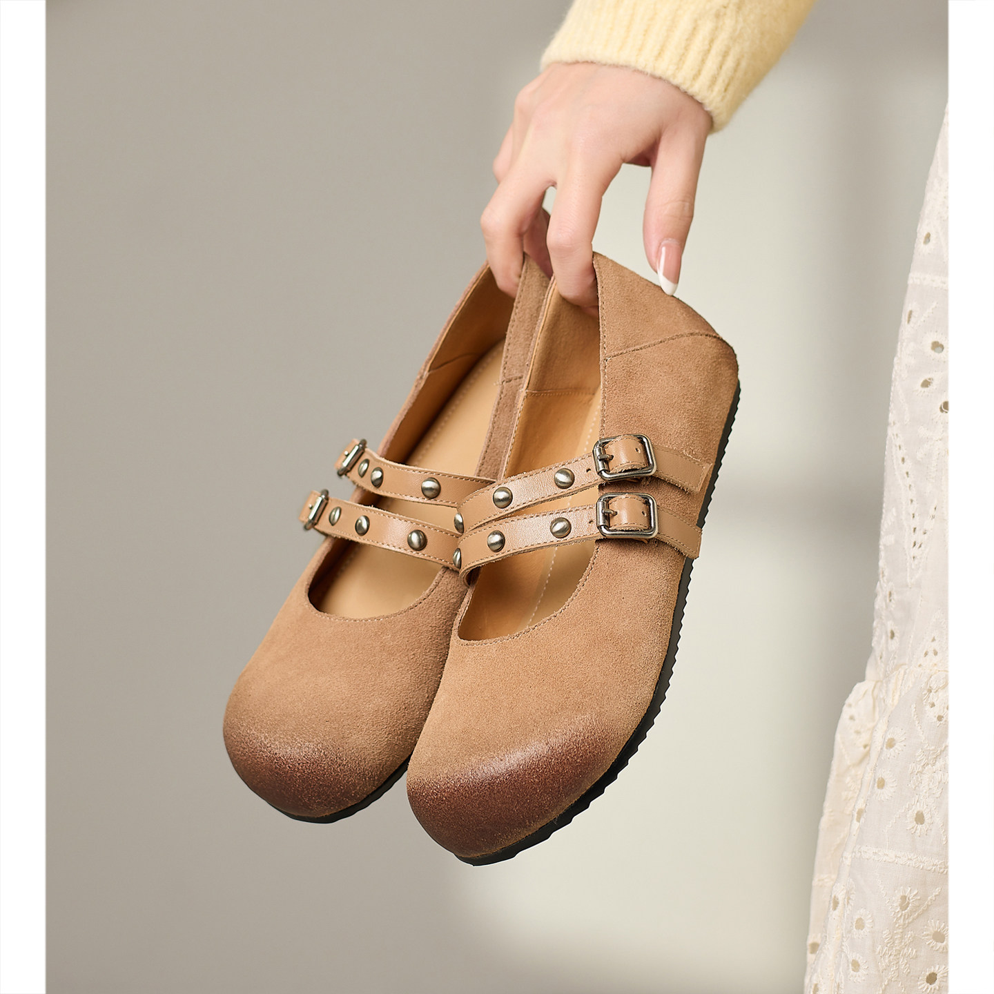 牛翻皮！复古文艺两字带单鞋女春夏平底休闲勃肯豆豆鞋瓢鞋奶奶鞋,女鞋,棉鞋,淘宝优惠券,粉丝福利购,淘宝优惠卷