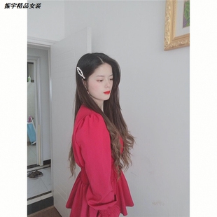 气质上衣新款衬衣小众显瘦心机时尚设计感V领女洋气收腰春秋季潮