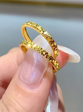 2025新款韩版碎冰水波纹戒指