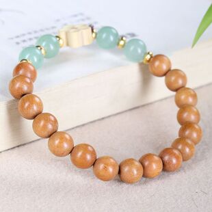 奶念珠设计diy女士单圈手串檀香木古典手链香木天然佛珠梅花原创