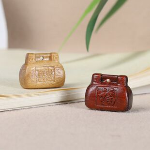 墩子檀配饰手机链锁吊坠挂件同心包包钥匙扣锁木雕福字diy小双喜