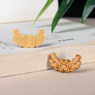 竹节雕刻饰品配件钥匙扣荷花节节高文玩天然手串 diy项链檀木