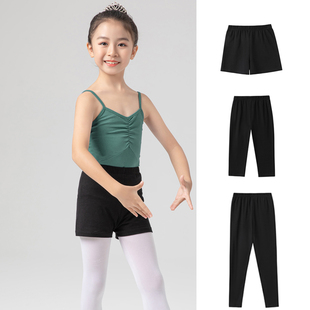 儿童舞蹈短裤三分练功裤女童舞蹈专用紧身裤黑色打底裤跳舞长裤