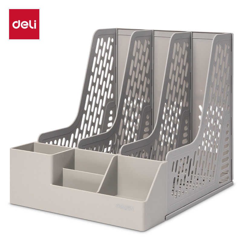 DELI 78980 트리플 파일 프레임 학생 북엔드 다기능 사무실 책상 데이터 파일 분류 보관함