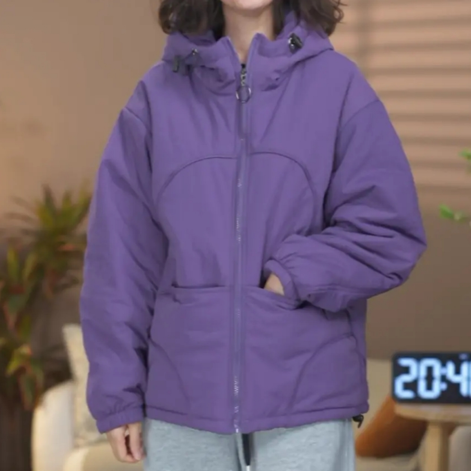 冬季新款运动休闲时尚保暖连帽女装长袖百搭女加厚棉衣宽松棉服