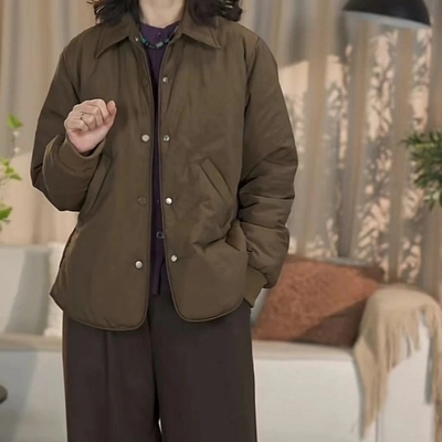 夹棉常规文艺宽松保暖棉服