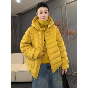 休闲大版帽子冬季新款可脱卸加厚面包保暖长袖90白鸭绒羽绒服