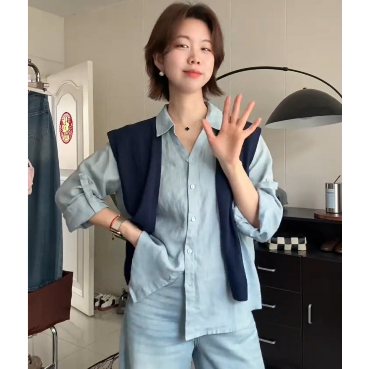 100%亚麻纯色衬衫女简约休闲韩版时尚百搭显瘦2026春夏季长袖衬衣