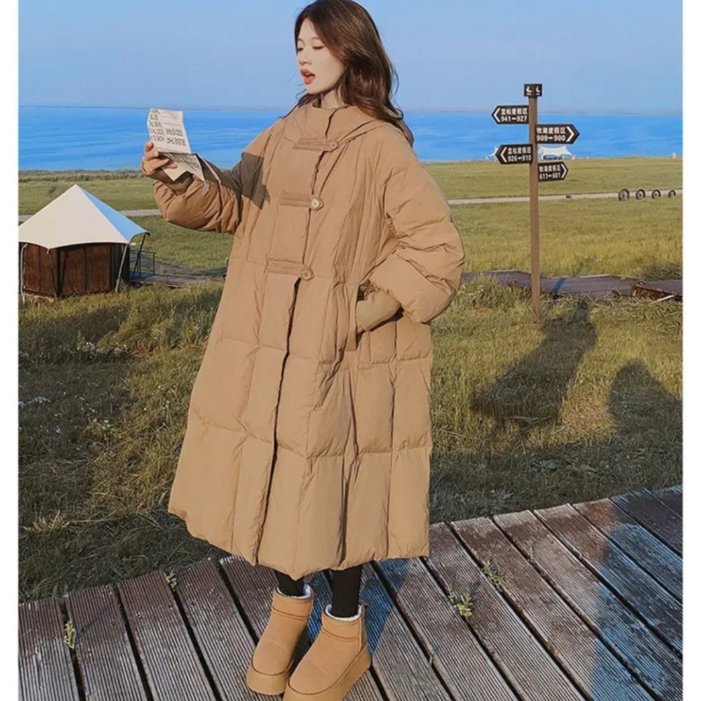 大被子羽绒服女冬季2025慵懒风韩系加厚保暖白鸭绒宽松长款外套,女装/女士精品,羽绒服,淘宝优惠券,粉丝福利购,淘宝优惠卷