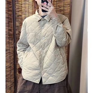 2025纯色翻领棉服早冬季新款时尚百搭休闲小口袋单排扣女
