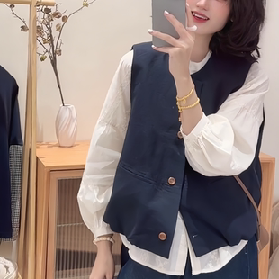 2026南瓜款 新款 时尚 百搭休闲简约女士坎肩气质马夹 马甲背心春季