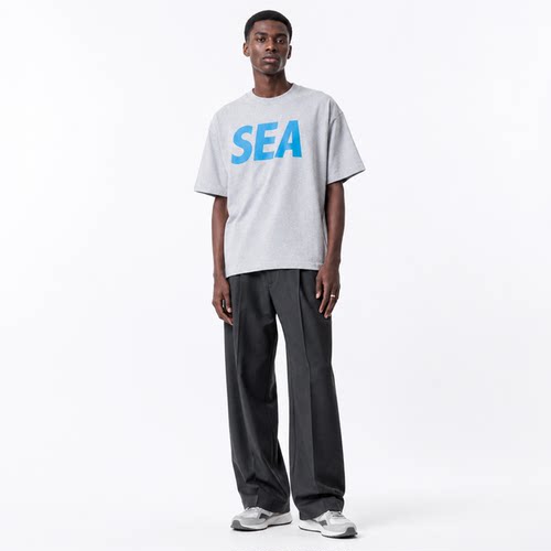 风雨海Wind&Sea 短袖T恤男ASH灰宽松落肩纯棉SEA印花日系街头潮牌