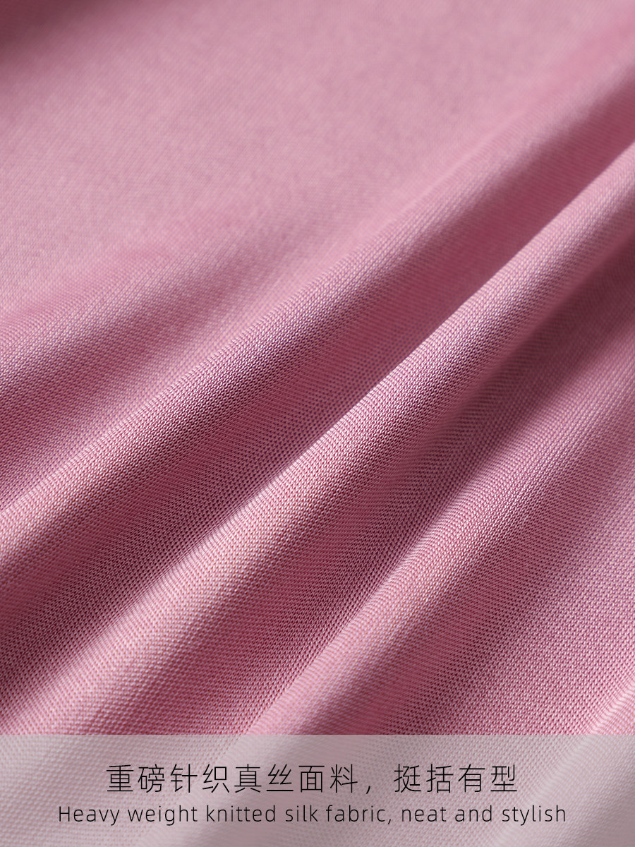 HEAVYWEIGHT MULBERRY SILK BOTTOMING SHIRT WOMENS LONG-SLEEVED HALF-HIGH COLLAR AUTUMN AND WINTER ALL-MATCH SLIM SKIN-FRIENDLY AND COMFORTABLE OUTERWEAR TOP