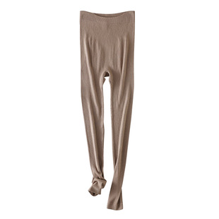 秋冬桑蚕丝羊绒保暖裤 贴合脚口防风防寒高腰收腹提臀真丝打底裤