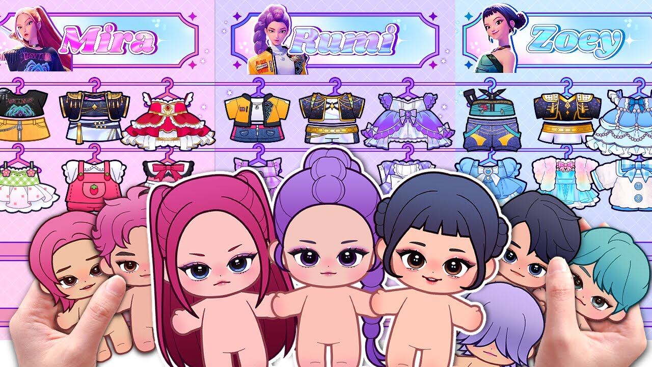 免剪韩国KPOP猎魔女团宝宝版安静书解压周边换装儿童手工创意玩具