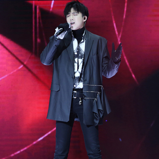 时尚 歌手直播团队跳舞演出舞台艺考年会酒会拉链宽松西服TK809