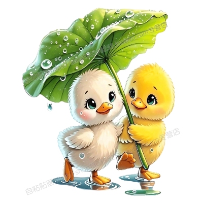 可爱治愈鸭子贴画车身划痕遮挡卧室客厅门窗衣柜墙面遮瑕装饰贴纸