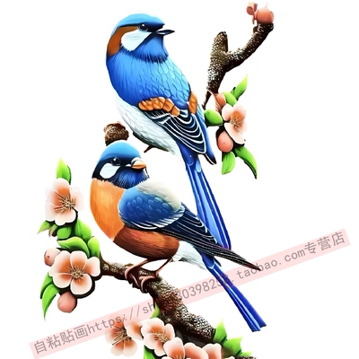 喜鹊贴画自粘卫生间马桶浴室厨房卧室墙门破洞划痕遮丑贴纸防水