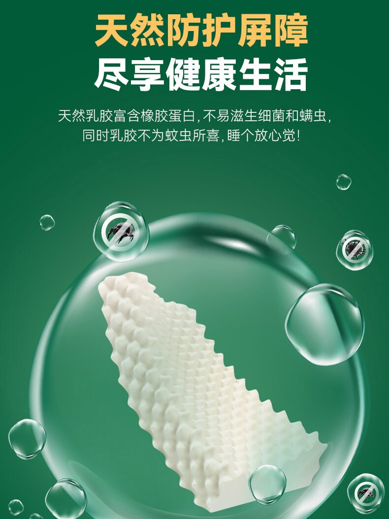 ROYAL THAI LATEX PILLOW PURE NATURAL RUBBER ORIGINAL IMPORTED ANTIBACTERIAL AND ANTI-MITE PROTECTION CERVICAL SPINE HOUSEHOLD PILLOW CORE