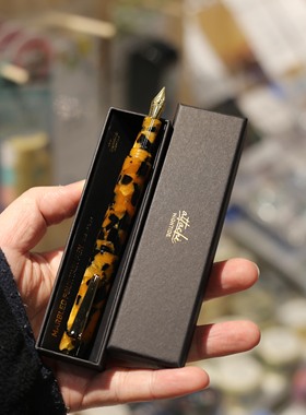 紙屋精选-HIGHTID Eattache MARBLED钢笔手帐书写F尖0.7mm胡桃棕