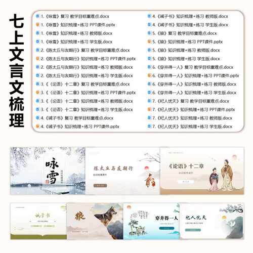 七上文言文《咏雪》知识梳理PPT课件+word版