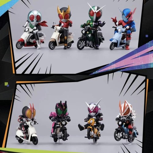 万代BNFIGURE Q 系列假面骑士盲盒手办×HONDA联名款机车125模型