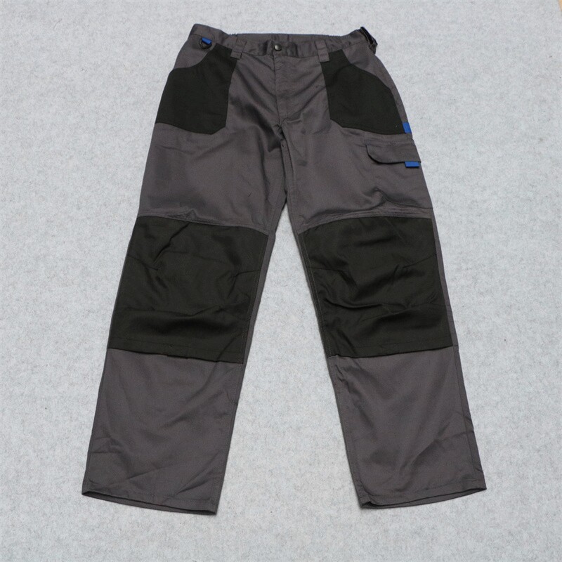 外贸秋冬大码男户外多口袋直筒工装裤耐磨宽松休闲裤牛津护膝长裤
